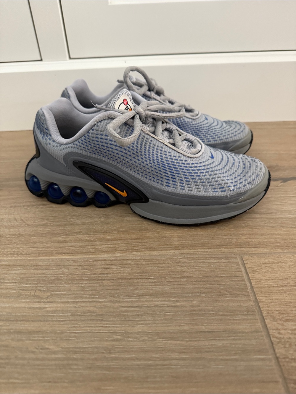 Nike Kids Air Max Light Gray with Blue and Orange Accents